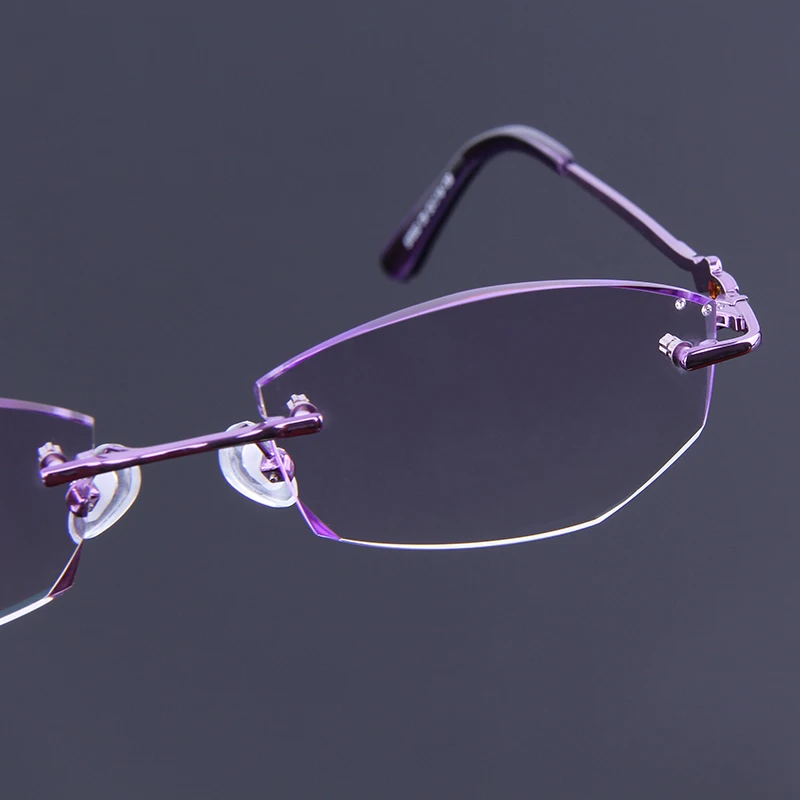 Очки по рецепту без оправы женские очки с фиолетовой оправой оптические для
