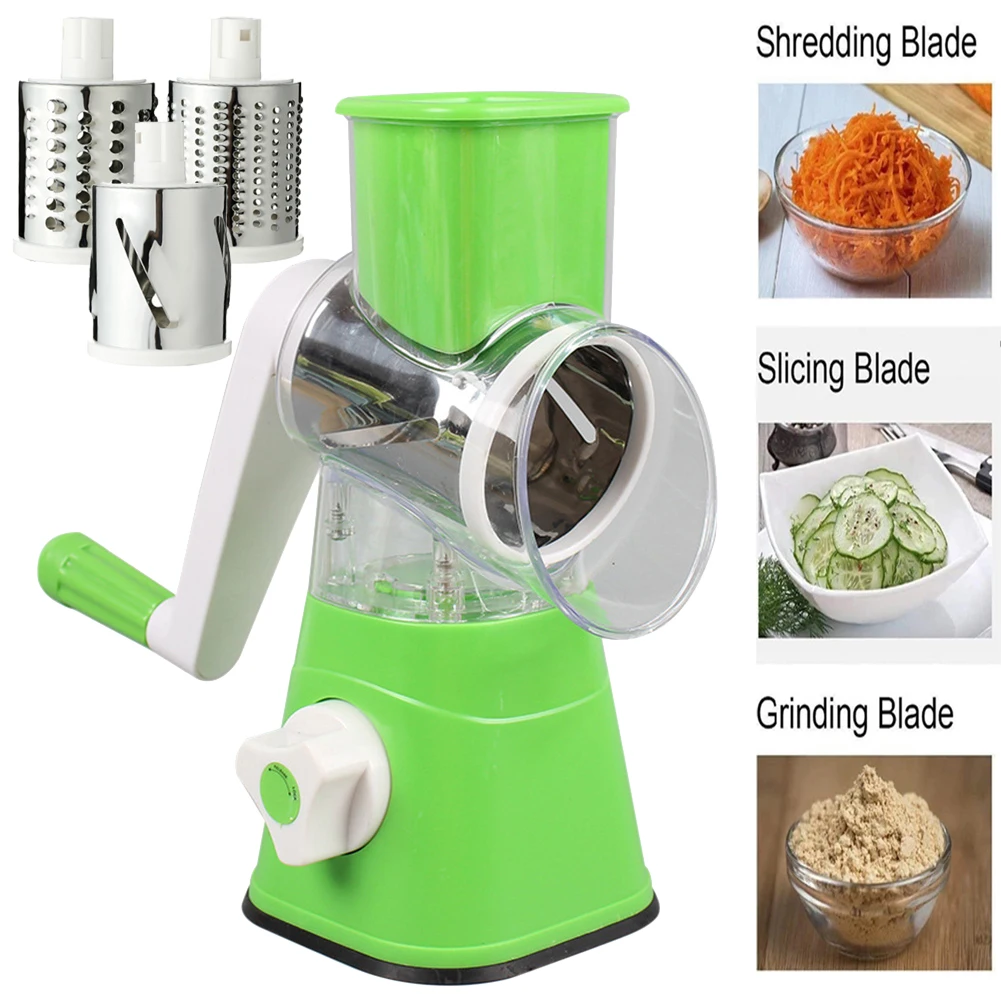 

Manual Vegetable Cutter Multifunctional Round Potato Slicer Meat Grinder Rotary Grater Cucumber Carrot Shredder Kitchen Tool