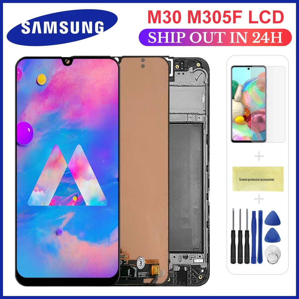 Дисплей 6 4 ''для Samsung Galaxy M30 M305F сменный ЖК-дисплей с сенсорным экраном