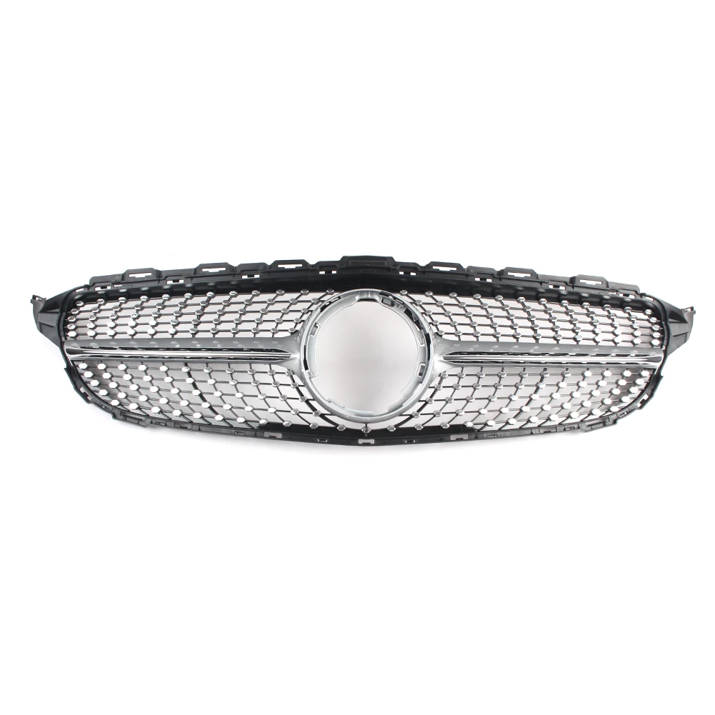 online Estilo Diamante Grade Dianteira Grill Para Mercedes-benz Ben C-class W205 C200 C250 C300 C350 2019 Abs Plástico Acessórios Do Carro