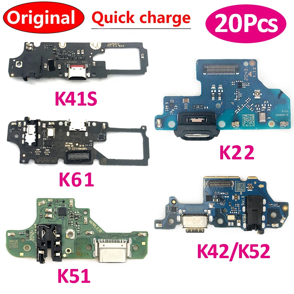 

20Pcs，100% Original For LG K52 K22 K42 K41S K51 K61 USB Micro Charger Charging Port Dock Connector Microphone Board Flex Cable