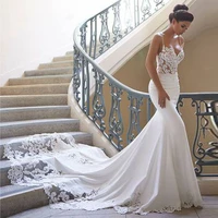 mermaid wedding dress sleevelesss vestidos de novia vintage sweetheart bridal gown backless lace wedding gown 2021 new design