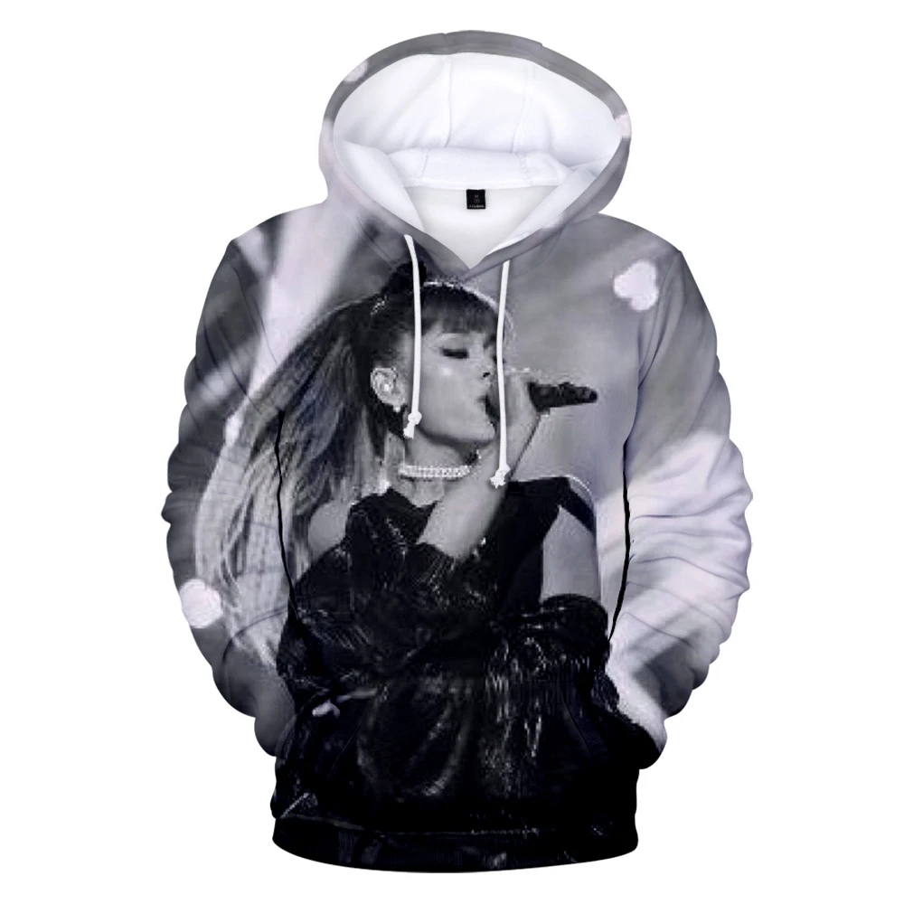 

Свитшот Ariana Grande с 3D принтом, худи в стиле Харадзюку для мужчин и женщин, Повседневная теплая осенняя одежда с длинным рукавом в стиле K-POP, 2021