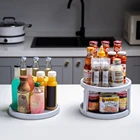 Вращающаяся на 360  полка для хранения специй, поднос, двухслойный поворотный держатель для банок, органайзер, полка, домашняя кухонная полка, держатель для буфета