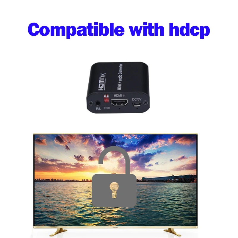 UHD 4K HDMI аудио экстрактор сплиттер в toslink Spdif коаксиальный конвертер + цифровой для