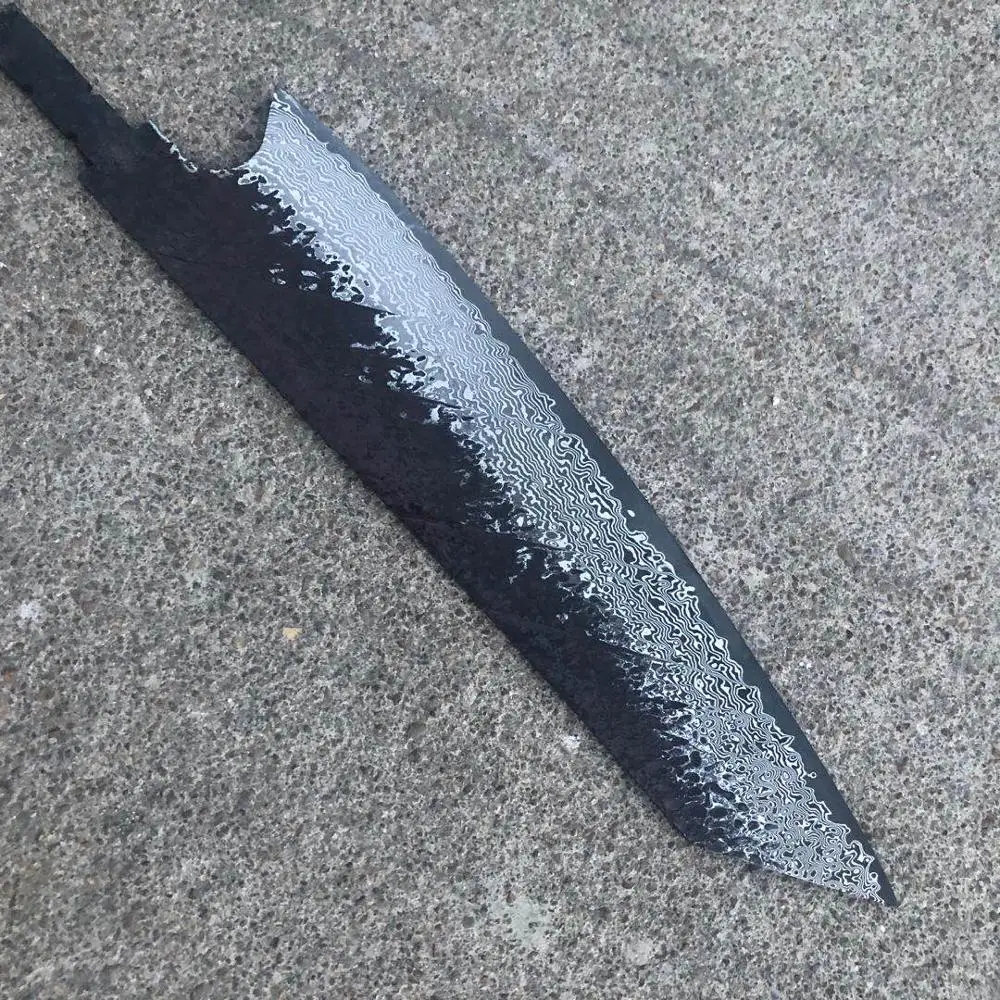 Острый шеф нож сделай сам vg10 лезвие из дамасской стали полуготовый заготовка