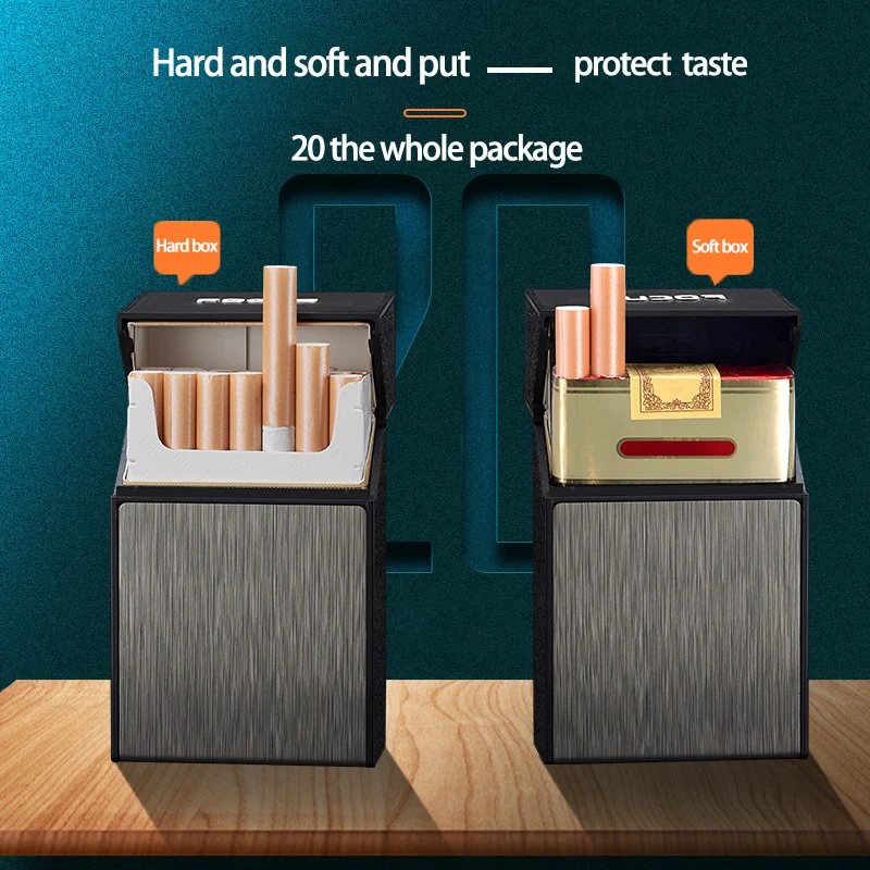 Портативный чехол для сигарет с зажигалкой 20 шт. зарядкой от USB|Аксессуары