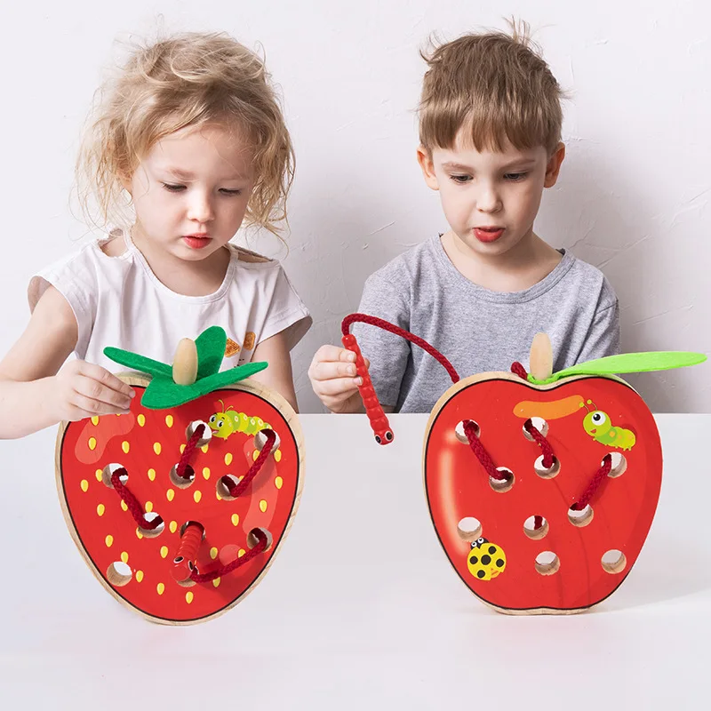 

Игра «Поймай червячка», Магнитные деревянные игрушки для детей, 3D пазл для раннего развития детей, развивающие игрушки, цветная познаватель...