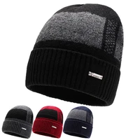 new trendy outdoor cycling knit hats for women men cold proof plus velvet pullover cap fashion design bonnets winter accessories