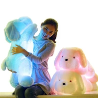 5035cm hot sale colorful luminous teddy dog led light plush pillow cushion kids toy stuffed animal doll birthday gift for child