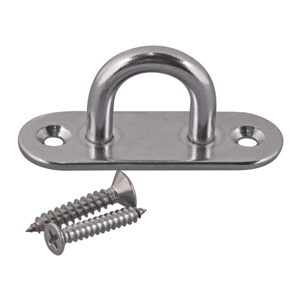 304 Stainless Steel M6 Ceiling Wall Mount U Hook Anchor Hanger with Self-tapping Screws for Yoga Swing Suspension Strap | Обустройство
