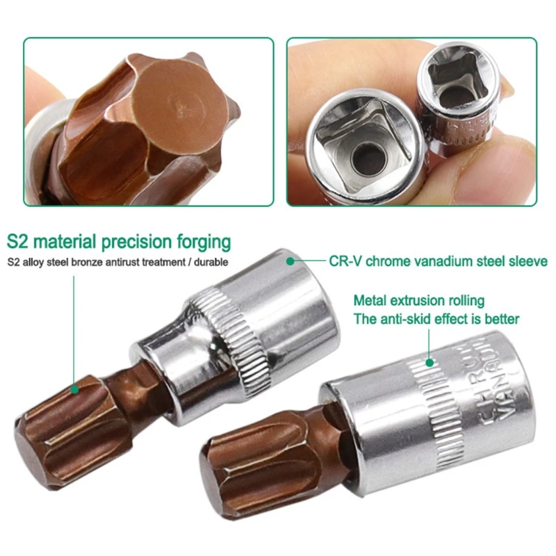 

Hexagonal Plum Blossom Bit Socket Tool Set Short Screwdriver Bit Hex Shank Phillips Slotted Screwdriver Bits Set Tamper