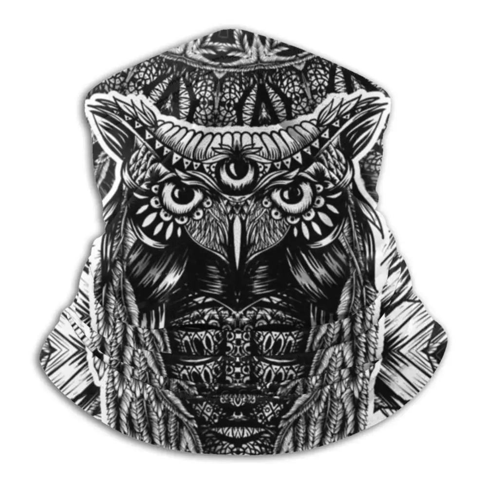 Owl And Face Scarf Bandana Neck Warmer Headband Cycling Mask
