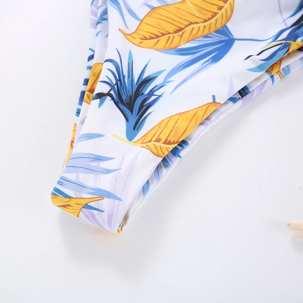 Новинка 2020 комплект бикини женский купальник из двух частей с принтом и разрезом