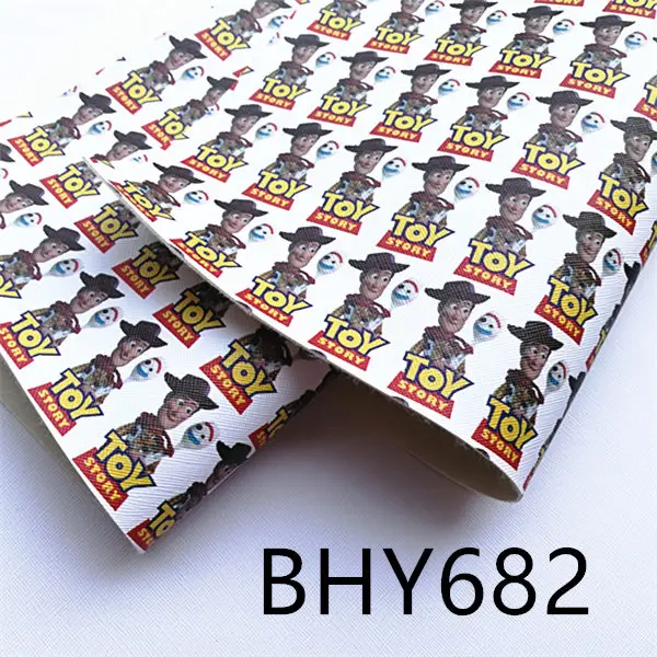 BHY682 20*33 см А4 мультфильм печать синтетическая кожа ткань для DIY аксессуары BHY667 - Цвет: BHY682