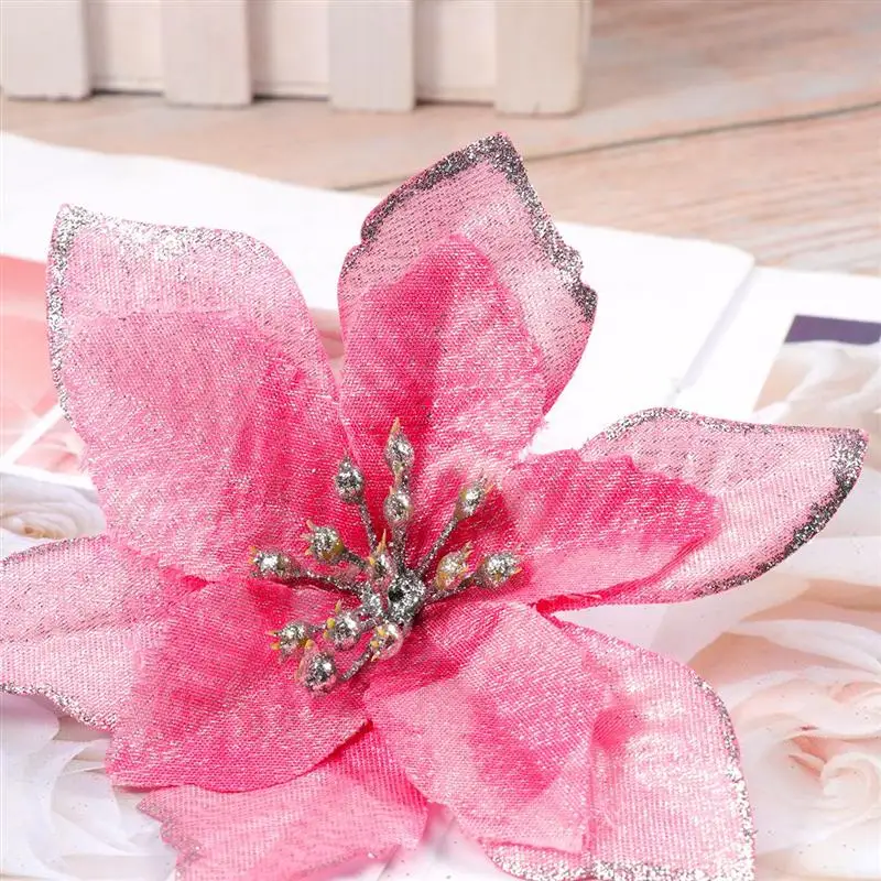 24 шт. рождественский цветок имитация золотого порошка Рождественская елка