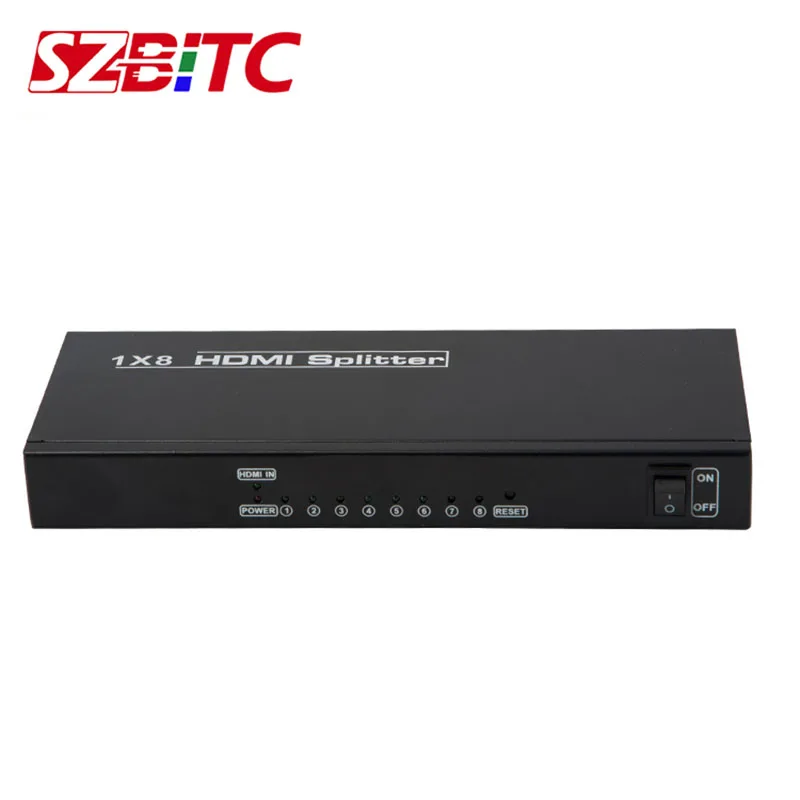 SZBITC 8 каналов HDMI разветвитель 1x8 распределитель 1 в выход 4 к 3D для HDTV видео