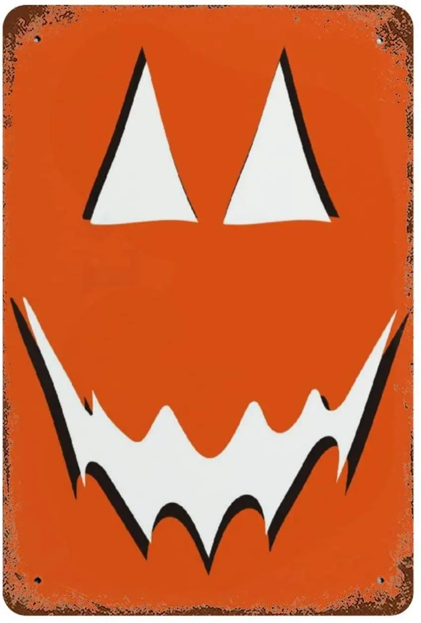 Vinmea-Хэллоуин металлический жестяной логотип, художественное Украшение стен, алюминиевое украшение логотипа, 18x12 дюймов