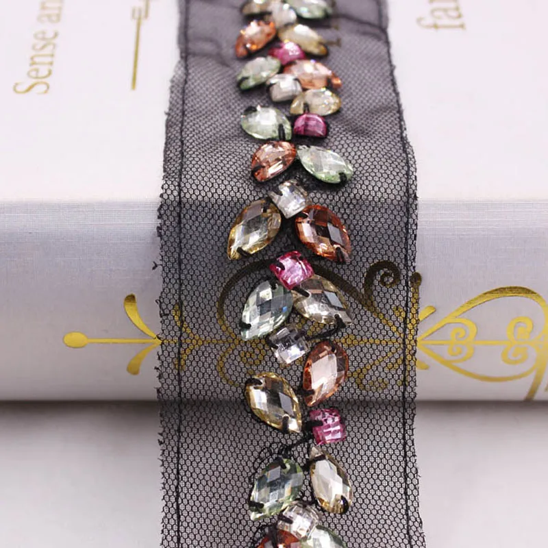 4 см алмазные бисерные кружева ручной работы для отделки краев свадебное платье