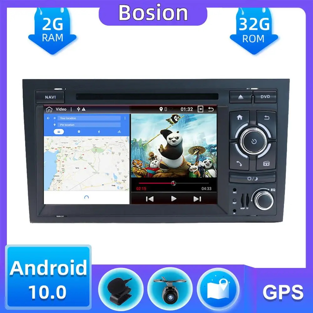 

2 din Android 10 автомобильный dvd gps плеер для Audi A4 B6 B7 S4 B7 B6 RS4 B7 SEAT 2003-2011Quad Core gps навигация авто стерео аудио