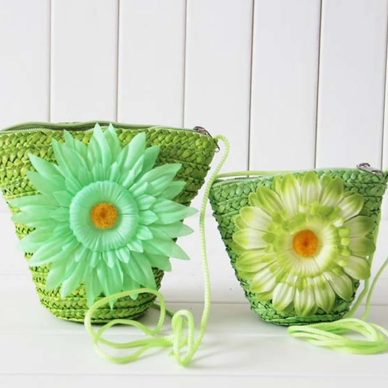 Женская плетеная пляжная соломенная сумка с принтом солнца|Сумки ручками| |