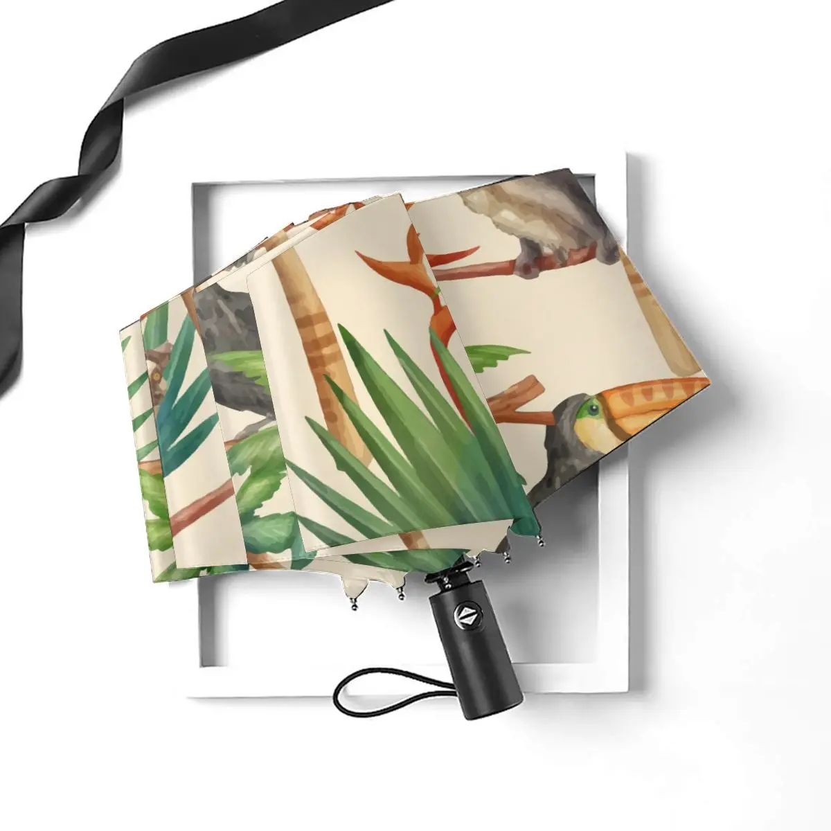 Offerte Ombrello Automatico Pieghevole Resistente Al Vento Donna Auto Animali Tropicali Ombrelli Antivento Pioggia Per Uomo Ombrellone