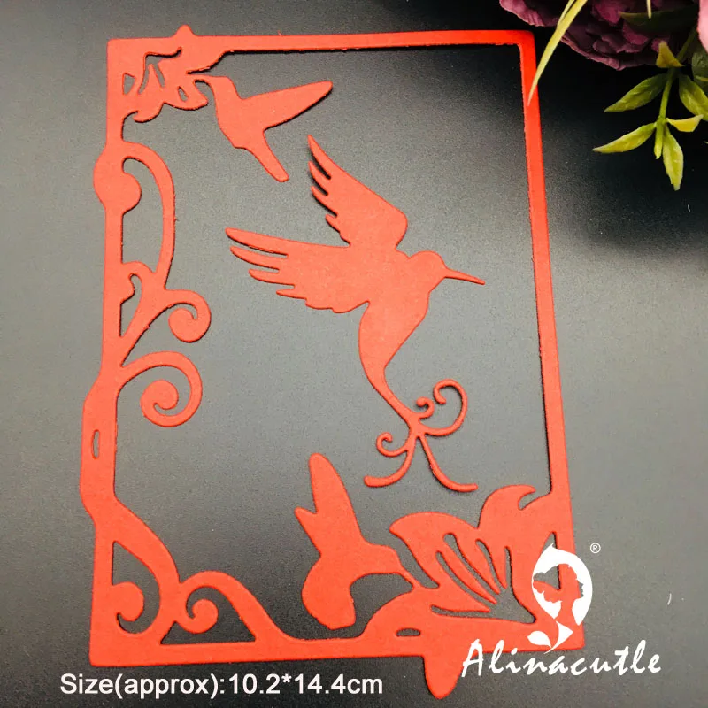 Металлическая высечка цветок птица прямоугольник сделай сам скрапбукинг бумага