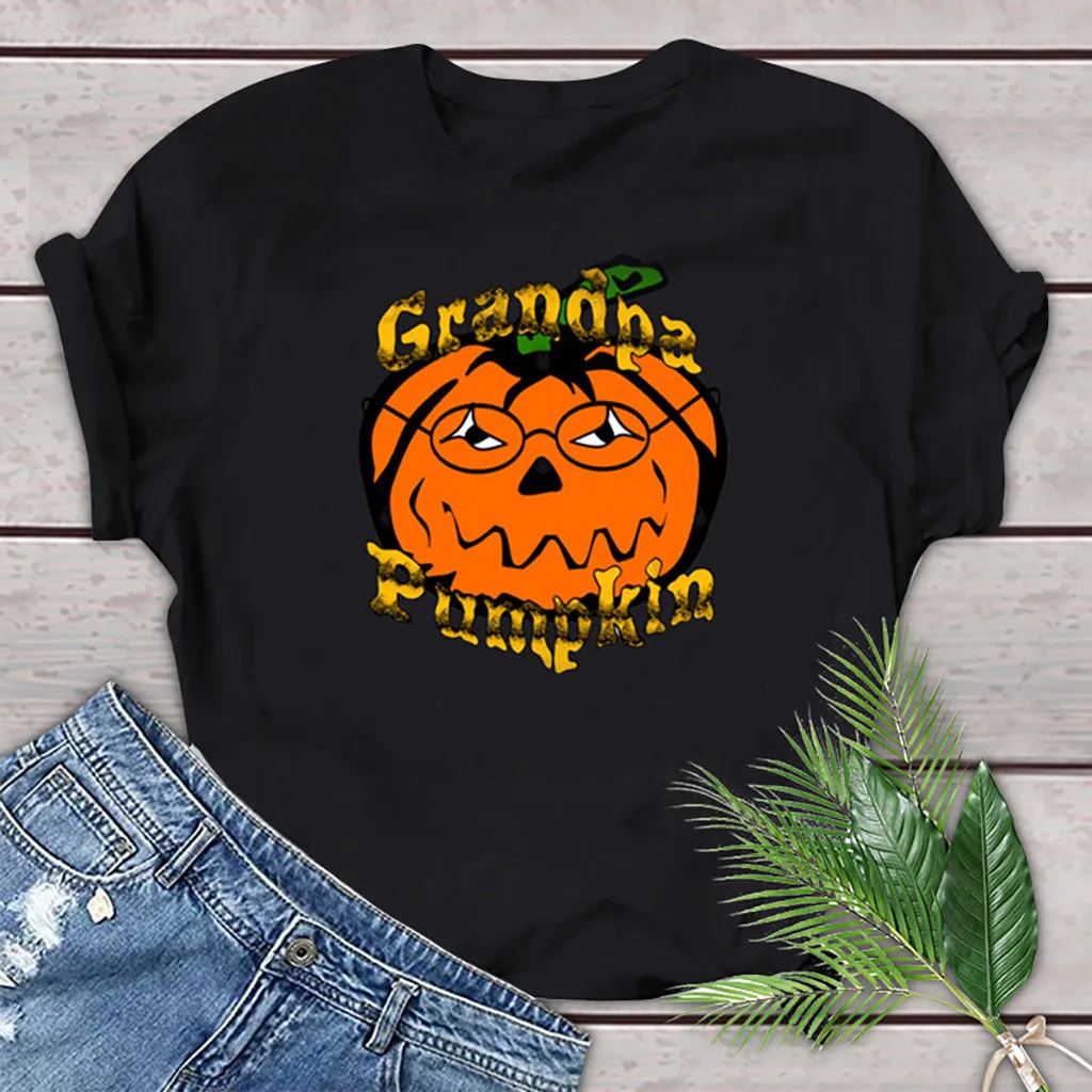 Новинка 2020 женская футболка с графическим принтом ведьмы тыквы осень Хэллоуин