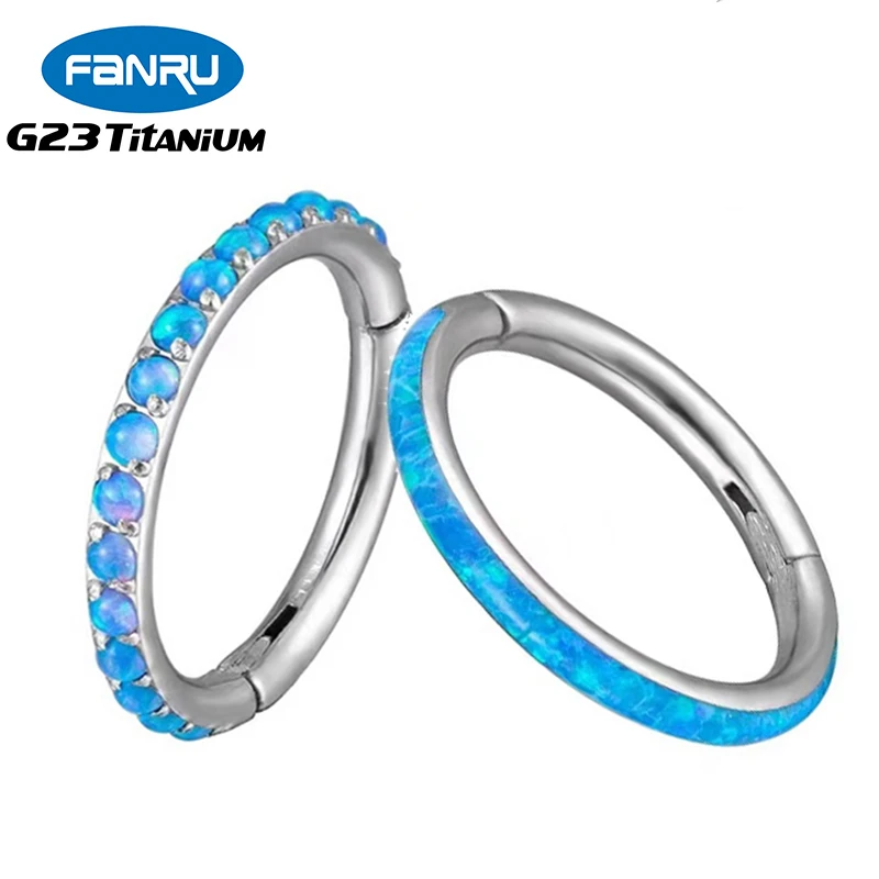 

F136 Titanium Piercing 16G Earring Hoop Opal Hinged Conch Ring Open Small Nasal Septum Cartilage Nose Ring Body Piercing Jewelry