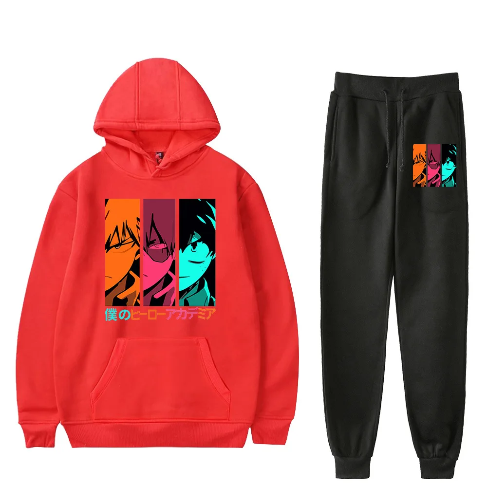 

My Hero Academia Dabi Hoodie Deku Sweatshirt two piece Sweatpants Suit Casual Shirt Trousers Sets Unisex Clothes Pullover