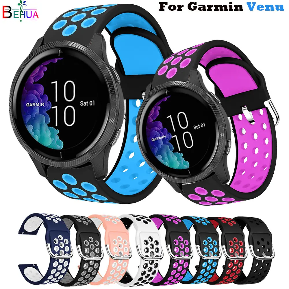 

Спортивный Цветной силиконовый ремешок для Garmin Venu, 20 мм, сменный ремешок для Garmin Move 3 / Luxe / Style