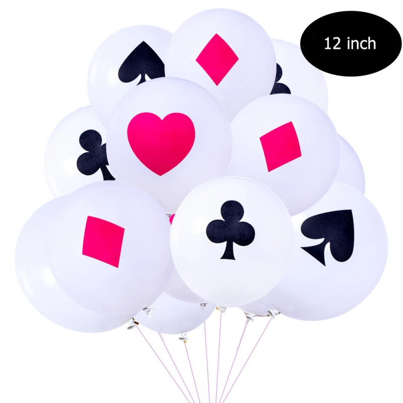 100 шт. вечерние латексные шары для покера игральные карты кости черные лопатки