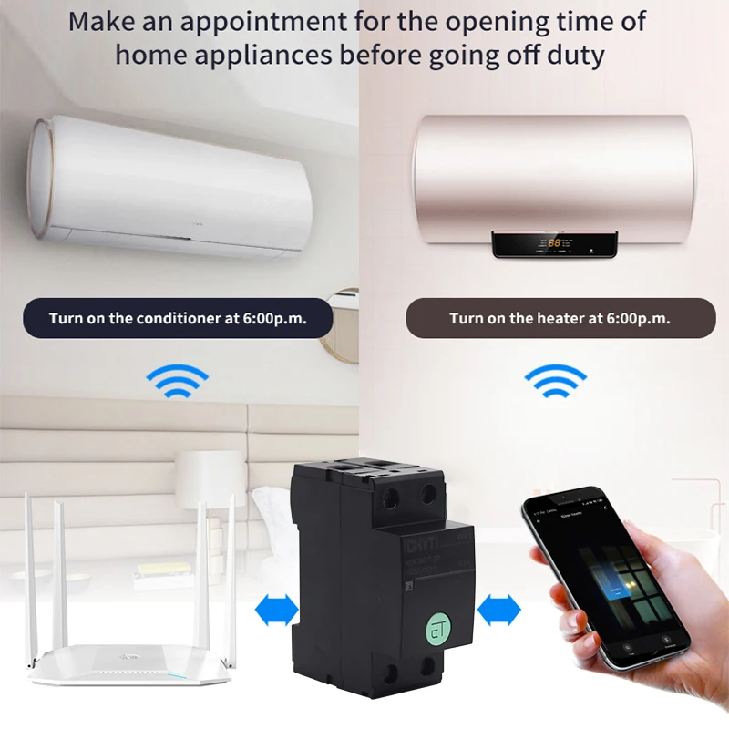 Interruptor de Interruptor Inteligente com Alexa Casa para Casa Tuya Wifi Google Inteligente 63a 6 63a tuya wifi interruptor de interruptor inteligente