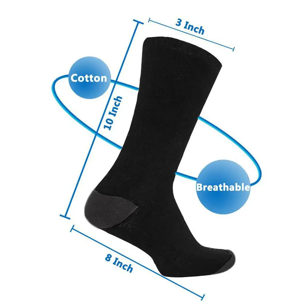 

USB Electric Heated Socks 2500mAh Lithium Battery Powered 3-temperature Levels Heating Socks Foot Warmer For Men Women Dropship