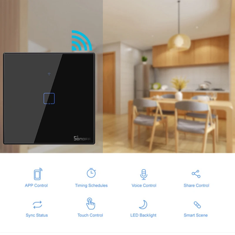Настенный выключатель Sonoff T2 T3 EWelink US Wi-Fi настенный Смарт светильник ель для умного