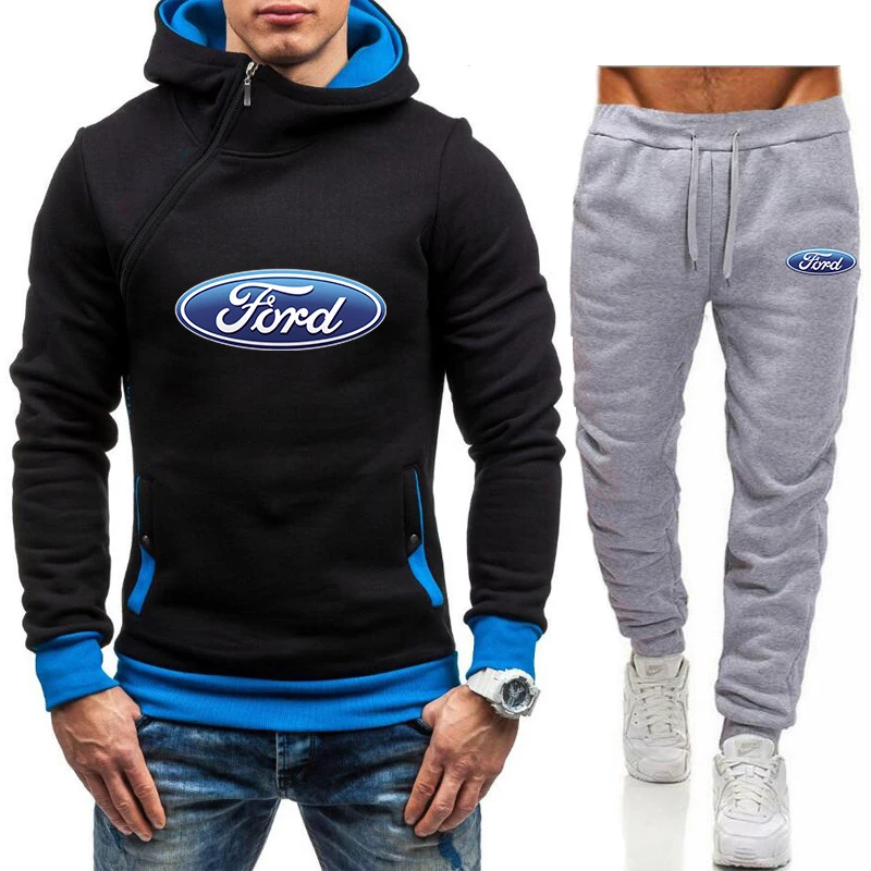 

Men's Sets Ford car logo Brand Zipper Hoodies Sportswear Tracksuits Hot Men's Hoodies+Pants Male Streetswear Coat Jackets