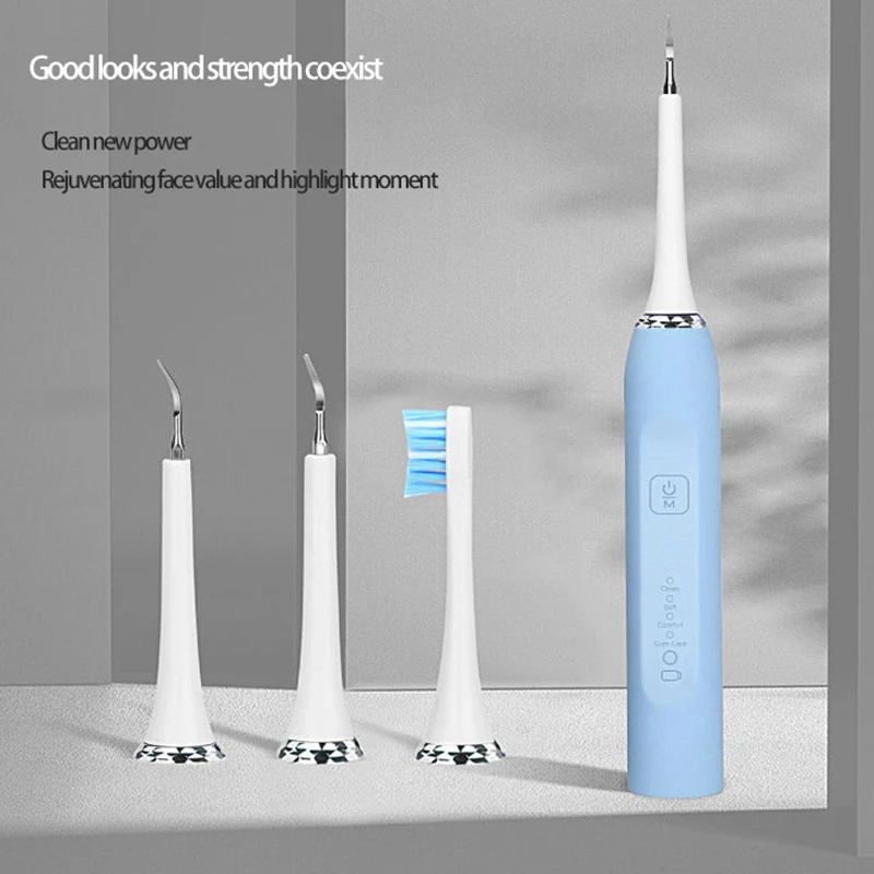 

Electric Toothbrush 2 in 1 Sonic Vibrition Remove Calculus Tartar Scaler Whiten Teeth Replaceable Head