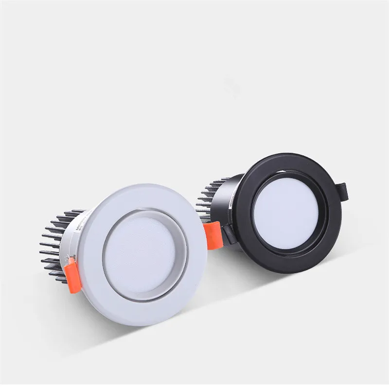 round Dimmable Recessed LED Downlights 5W 7W 9W 12W 15W 18W COB LED Ceiling Lamp Spot Lights AC110-220V LED Lamp 