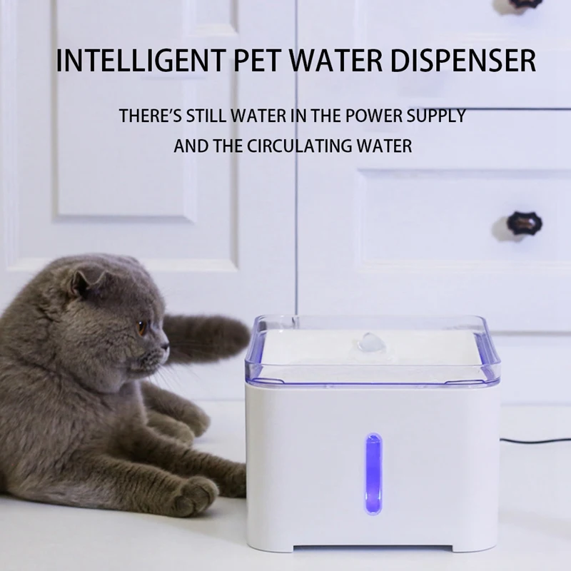 2Л автоматический питательный фонтан для кошек с светодиодный USB элемент