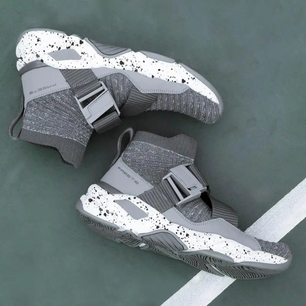 

Youpin FREETIE Men Sneakers Flying Woven Shoes Magnetic Buckle Running Wild Tide Shoes Classic Style High Top Magic Belt Socks
