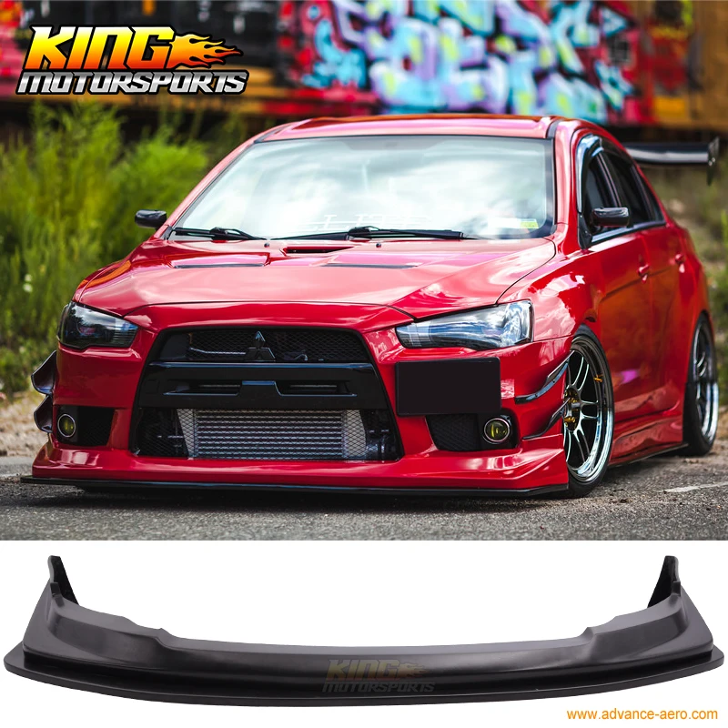 Подходит для 08 15 Mitsubishi Lancer Evolution EvoX Evo10 X V Style переднего бампера губ +