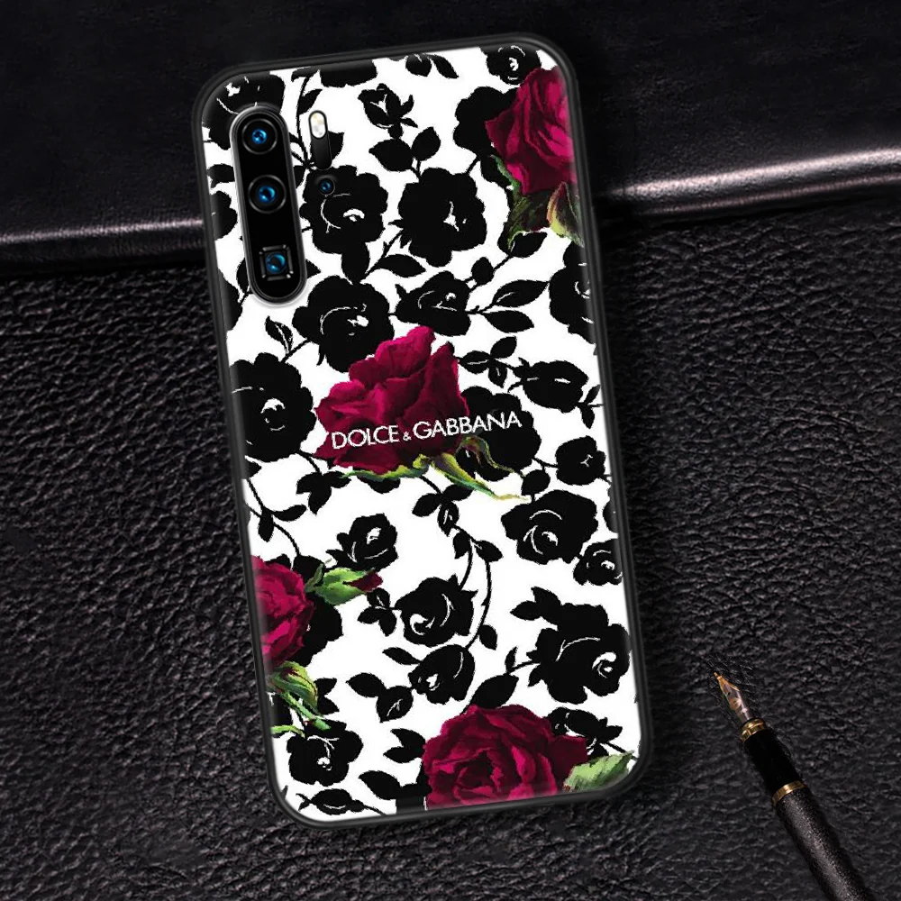 

Italian Luxury Brand D-Dolces Phone Case For Huawei P Mate 10 20 30 40 Pro Lite Smart 2019 2021 black Bumper Silicone Back