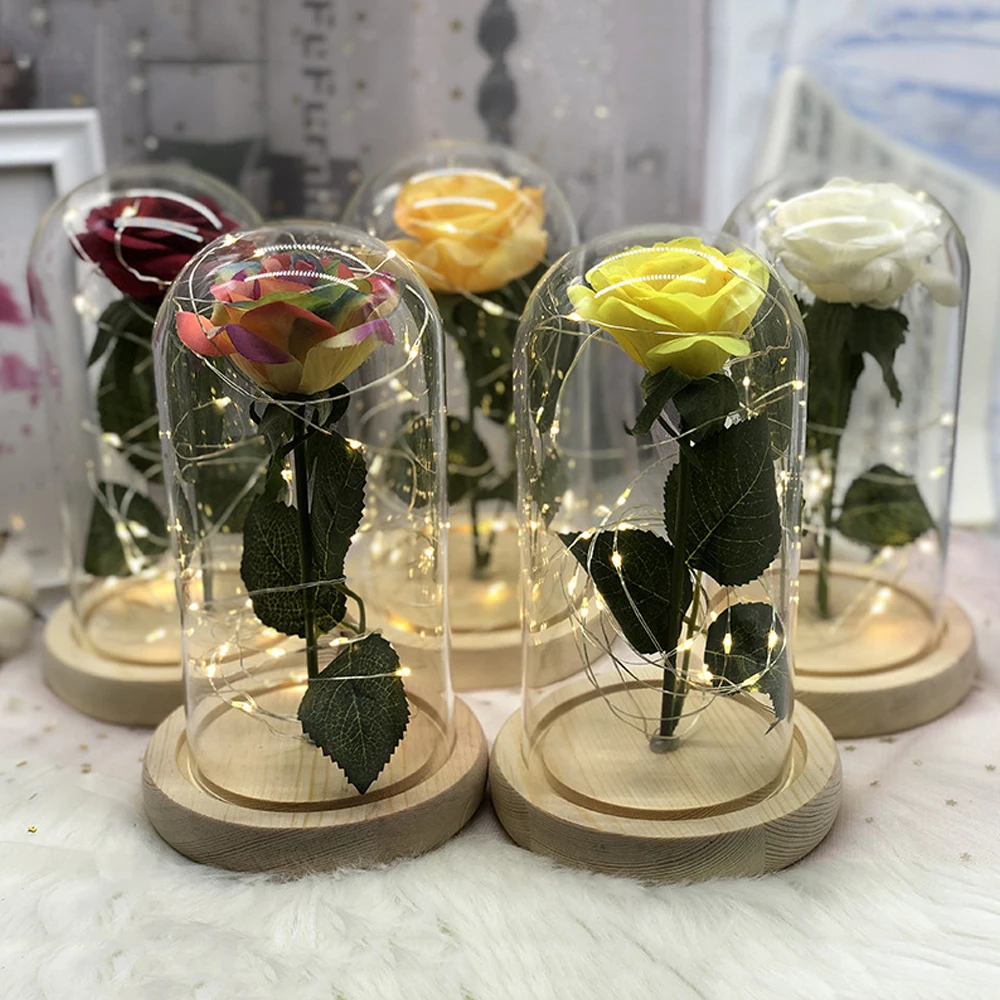 

Valentine's Day Gifts Dried Rose Flower Bouquet LED Light Gift Bag Flower Gift Box Birthday Wedding Rose Home Decoration