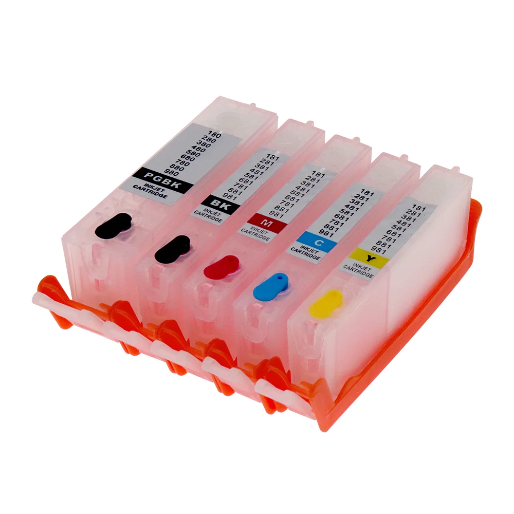 Многоразовые чернильные картриджи для Canon PIXMA TS6140 TR7540 TR8540 5 цветов PGI 480 481 XXL с