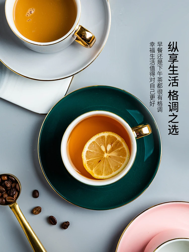 European Ceramic Coffee Cup and Saucer Set Reusable Green Tea Small Vintage Porcelain Canecas Home Drinkware AB50BD | Дом и сад