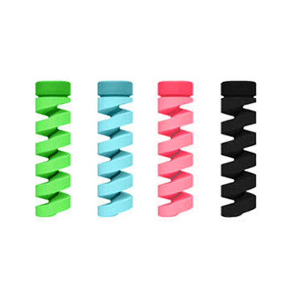 4 шт./компл. Спиральный USB кабель для зарядки и передачи данных защитный чехол