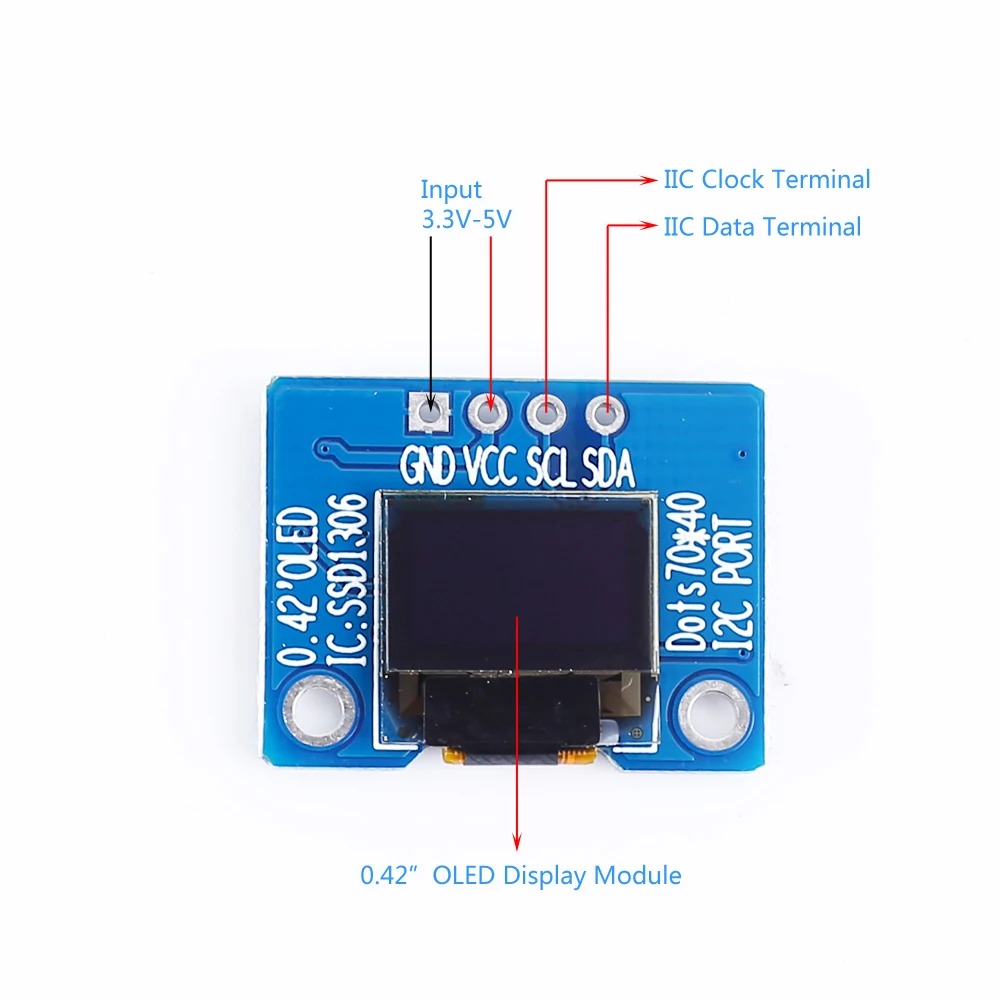 Модуль OLED-дисплея I2C IIC 72x40 белого цвета 0 42 дюйма драйвер SSD1306 72*40 3 В | Инструменты