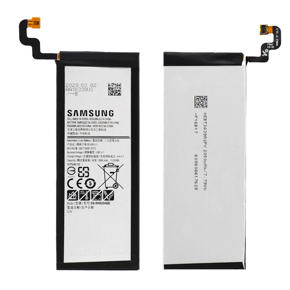 2020 новый оригинальный аккумулятор для Samsung Galaxy Note 5 SM-N920 N920F N920T N920A N920I N920G N9200 EB-BN920ABE