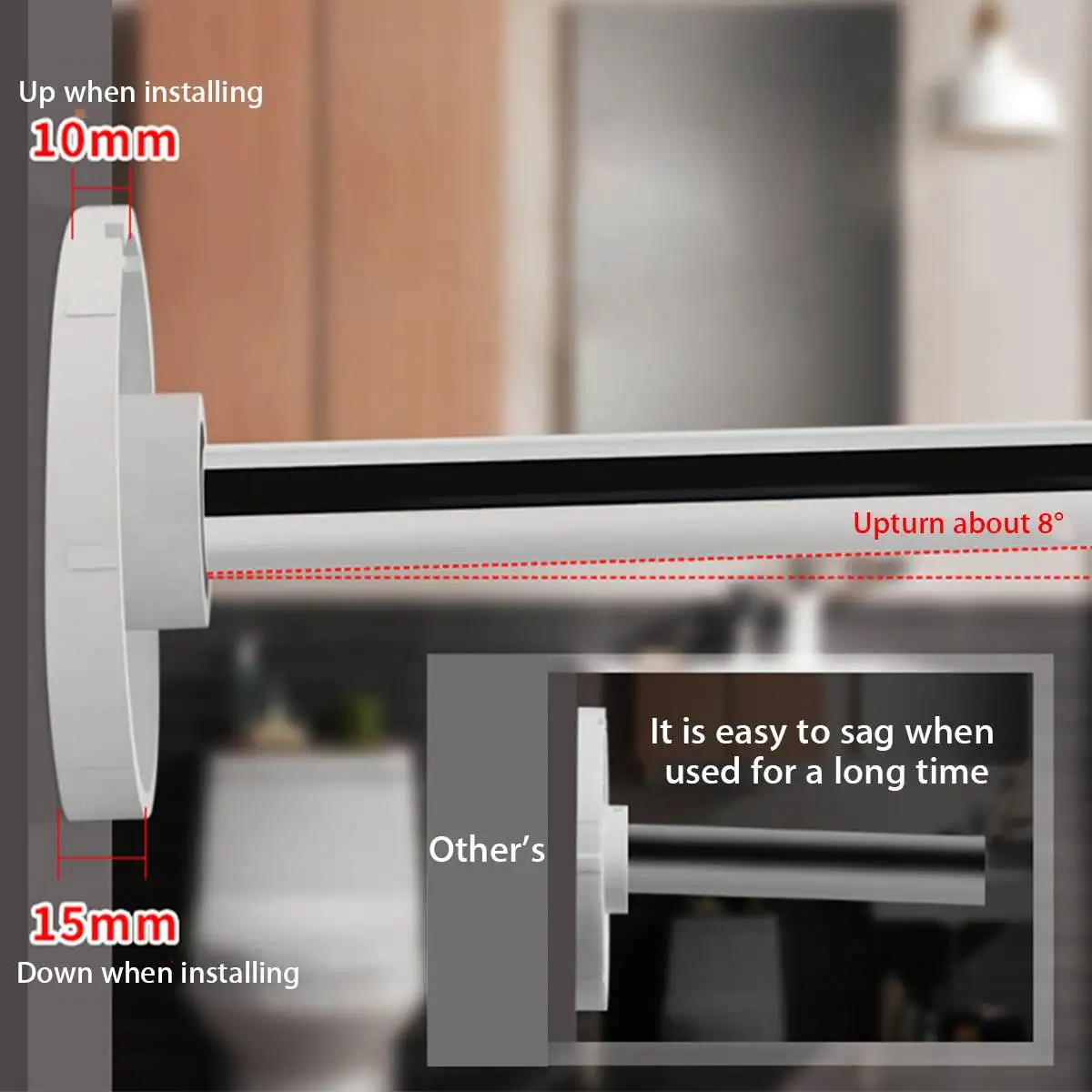 Душевая занавеска рейки 6 размеров раздвижная изогнутая для душа U-образная из