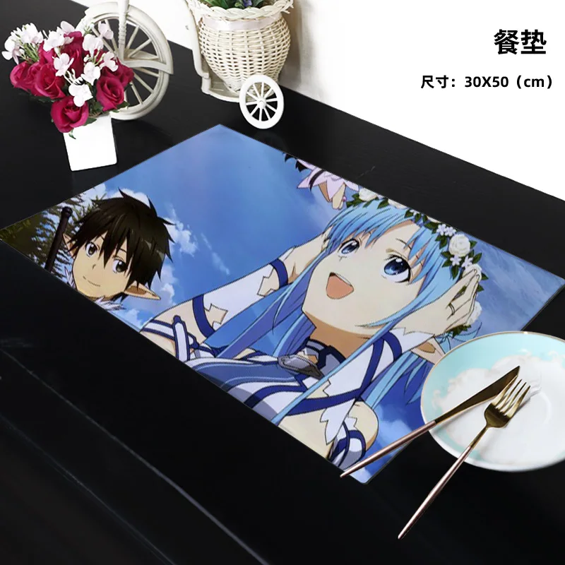 Sword Art Online 88741 Anime Customized Table Mat Cartoon Desk Mats Placemat Canvas Kitchen Household Decoration Gift | Дом и сад